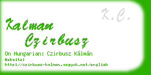 kalman czirbusz business card