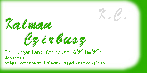 kalman czirbusz business card